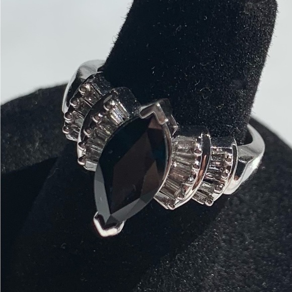 Diamond Sapphire/ Ring. 14k over SS - Picture 5 of 5